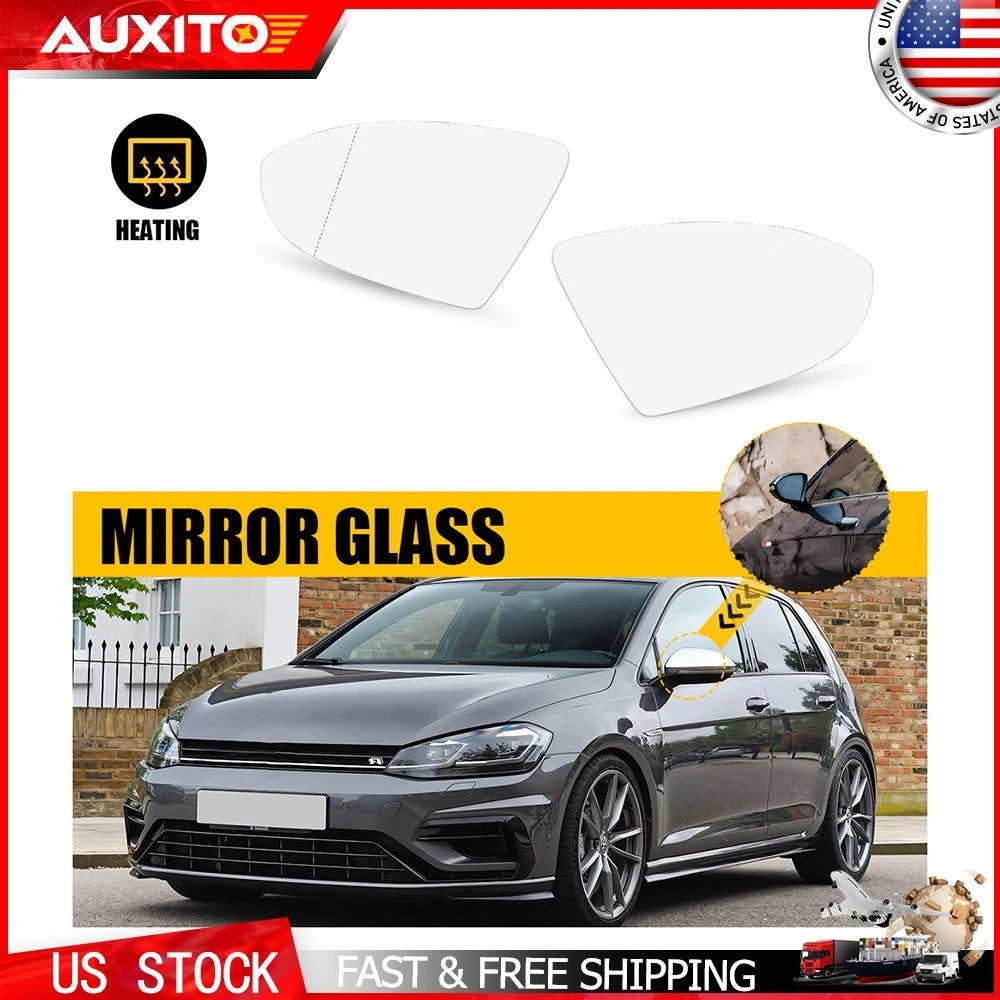 2PCS Heated Side Mirror Glass for VW Golf MK7 GTI R (2015–2021) w/Blind Spot