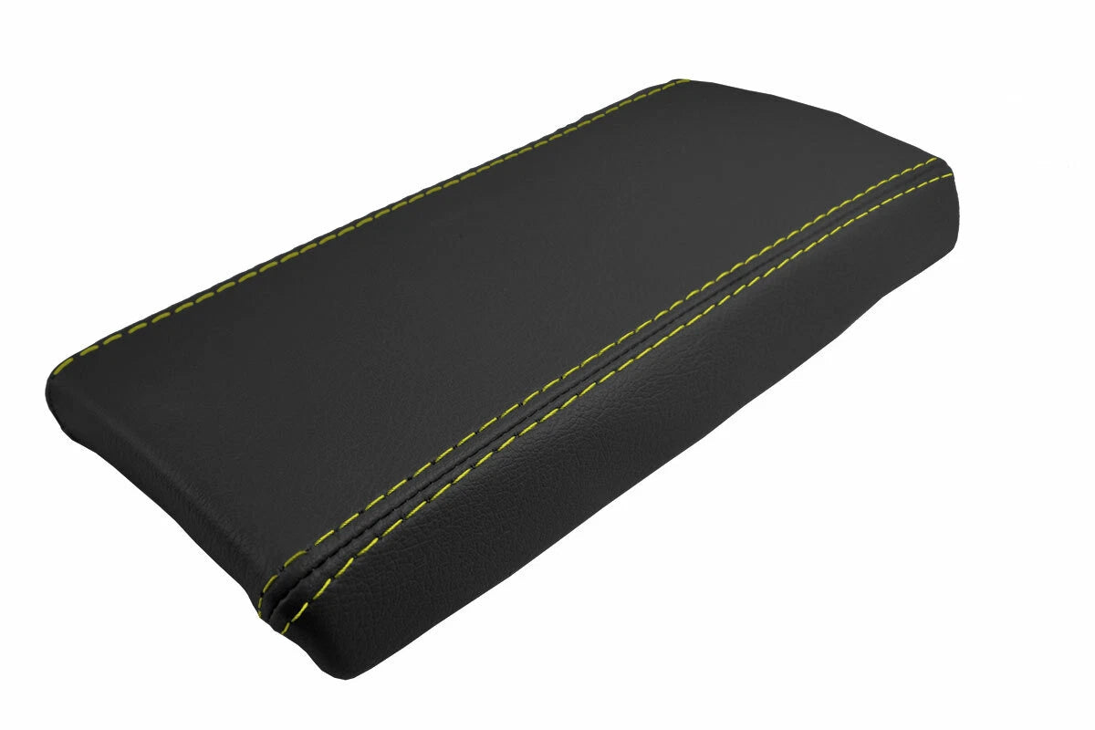 Leather Console Lid Armrest Cover for Mazda Miata MX5 (1990–1997) Yellow Stitch