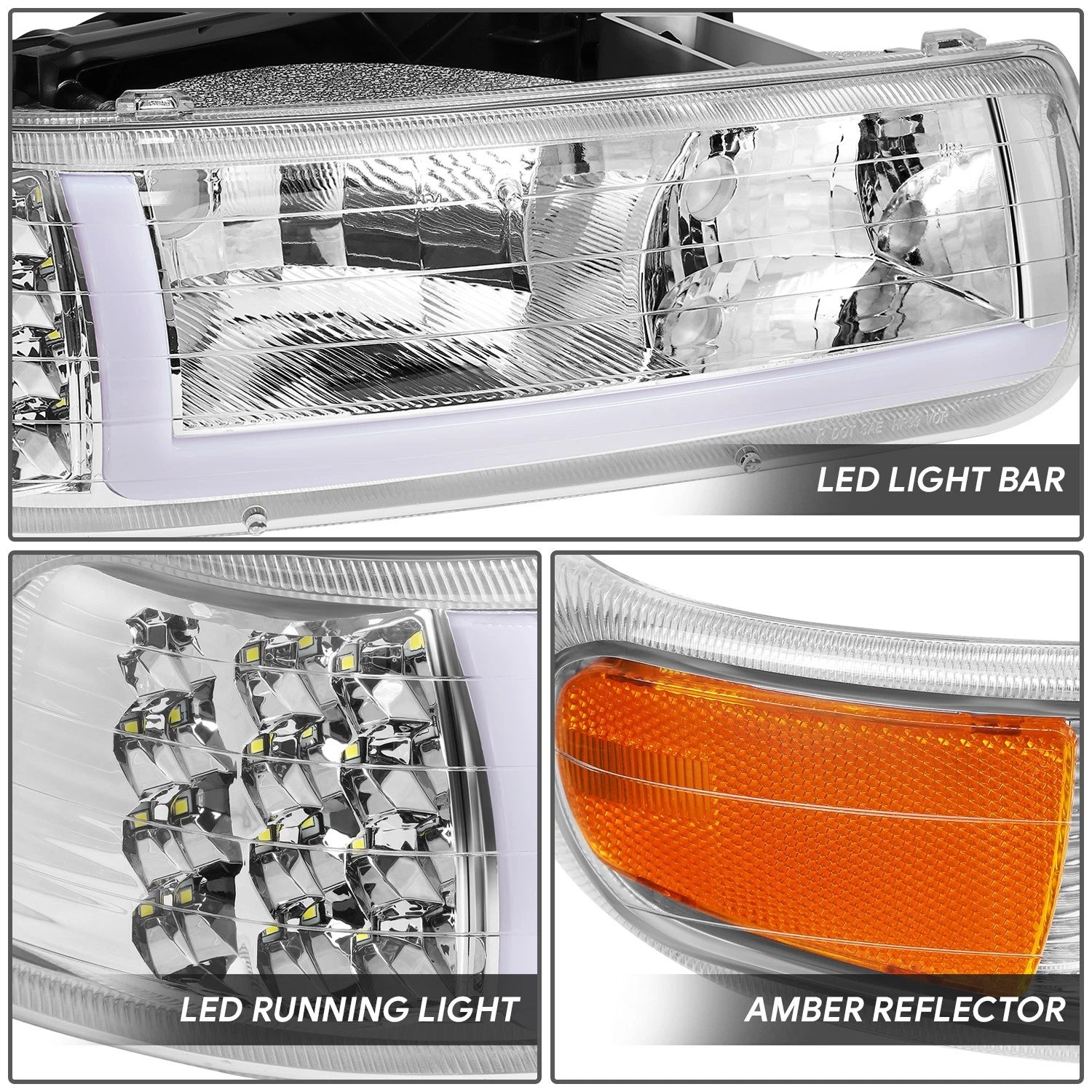 LED DRL Headlight Corner Bumper Signal Lamp for Chevy Silverado (1999–2002)