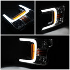 Chrome Amber LED DRL Headlights for Ford F150 (2018–2020)