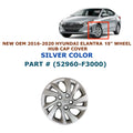 15" Hubcap Wheel Cover for Hyundai Elantra (2016–2020) - Silver 52960-F3000