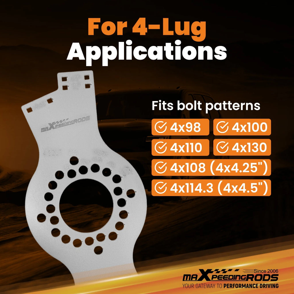 4-Lug Bolt Pattern Tool for 4x98 4x100 4x108 4x110 4x114.3 4x130
