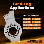 4-Lug Bolt Pattern Tool for 4x98 4x100 4x108 4x110 4x114.3 4x130