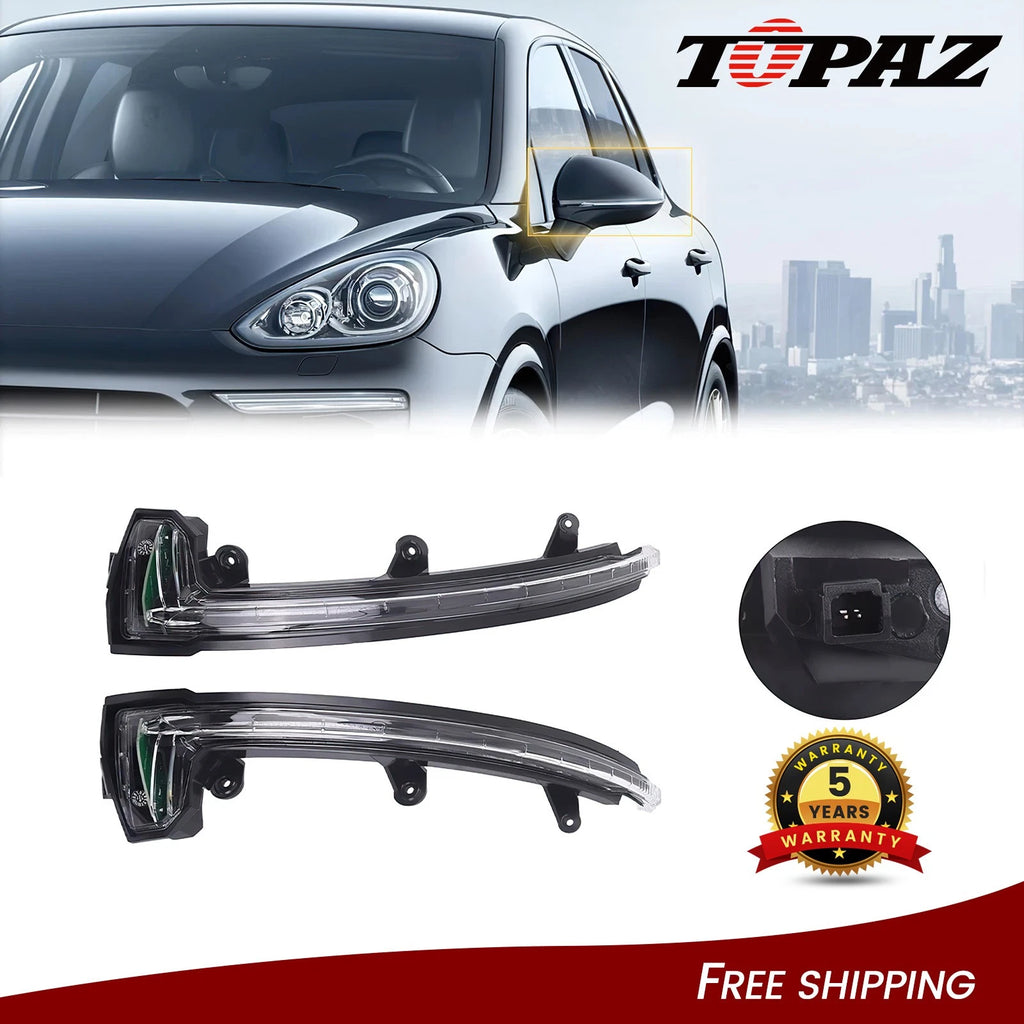 Sequential LED Side Mirror Turn Signal Lights for Porsche Cayenne (2015–2018)