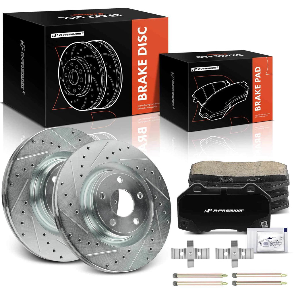 Front Drilled Brake Rotors & Ceramic Pads for Chevy Cobalt HHR (2005–2010)