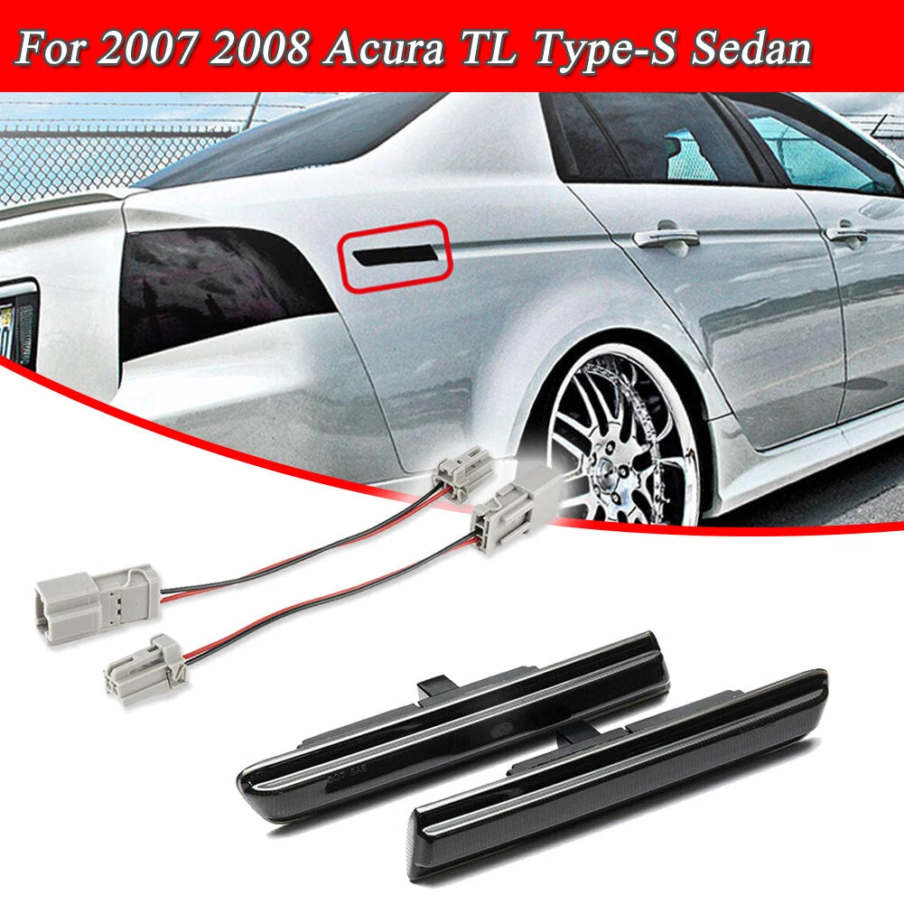 2X Smoked Red Rear Side Marker Lights for Acura TL (2007–2008)