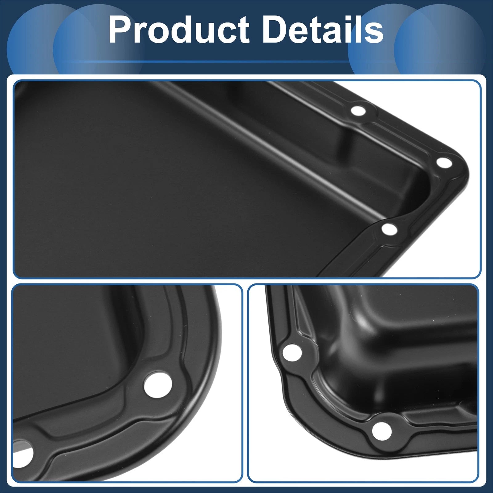 1 Pcs Engine Oil Pan No.8663948 for GMC C2500 (1994–1998) Iron Black