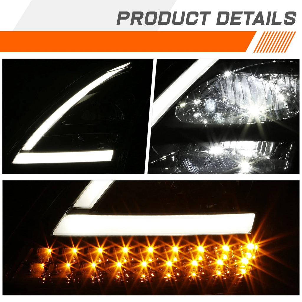 3D LED Bar Sequential Turn Signal Headlights for Volvo VN VNL 300-860 (2018–2024)