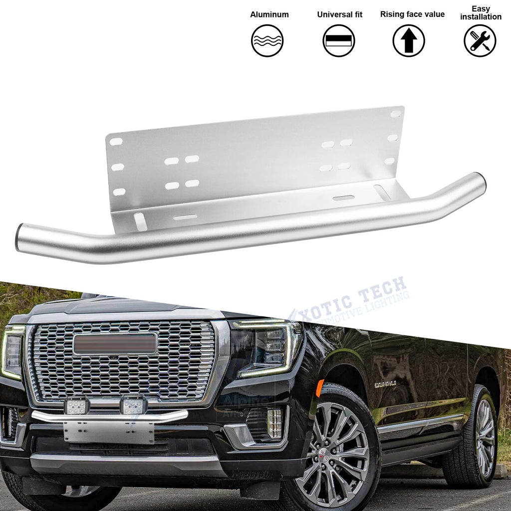 Light LED Front License Plate Mount Bracket Holder for GMC (2018–2024)