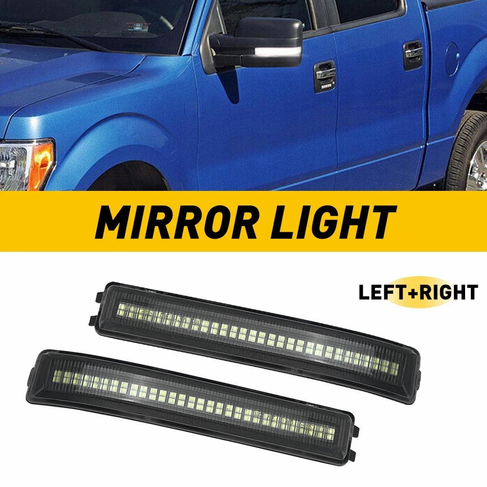 2X White LED Mirror Lights for Ford F150 SVT Raptor (2009–2014)