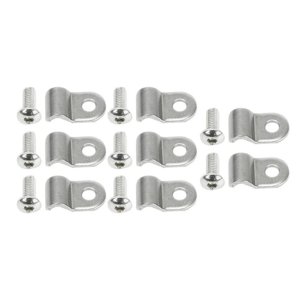 16 Piece Brake Line Clamps & Screws for 3/16 Inch Tubing (Stainless Steel 316)