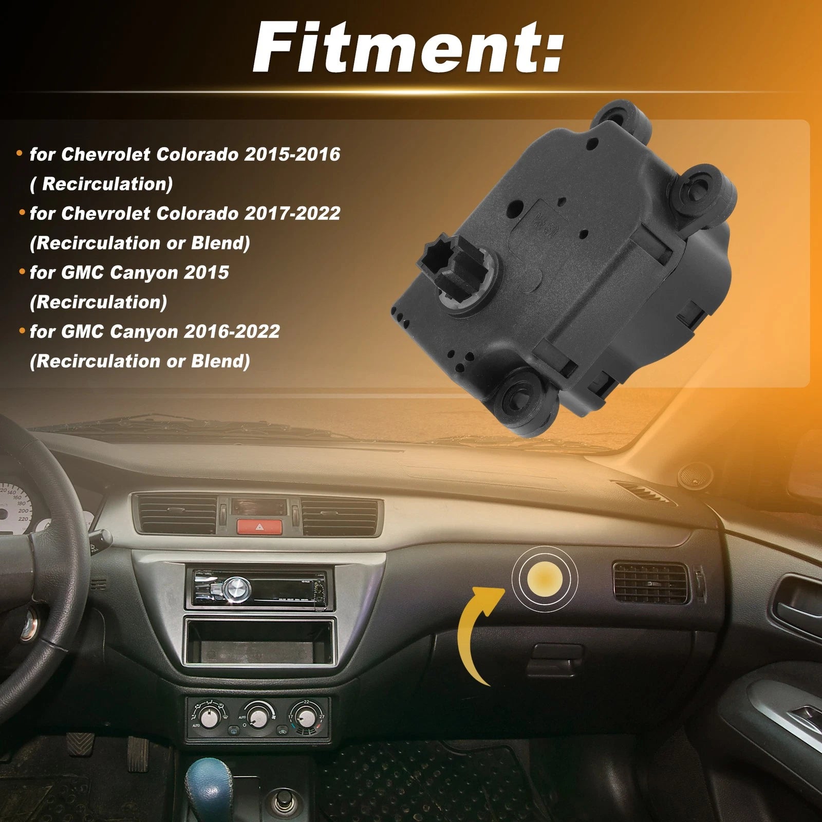 HVAC Heater Blend Door Actuator for Chevrolet Colorado (2015–2022) 23277658