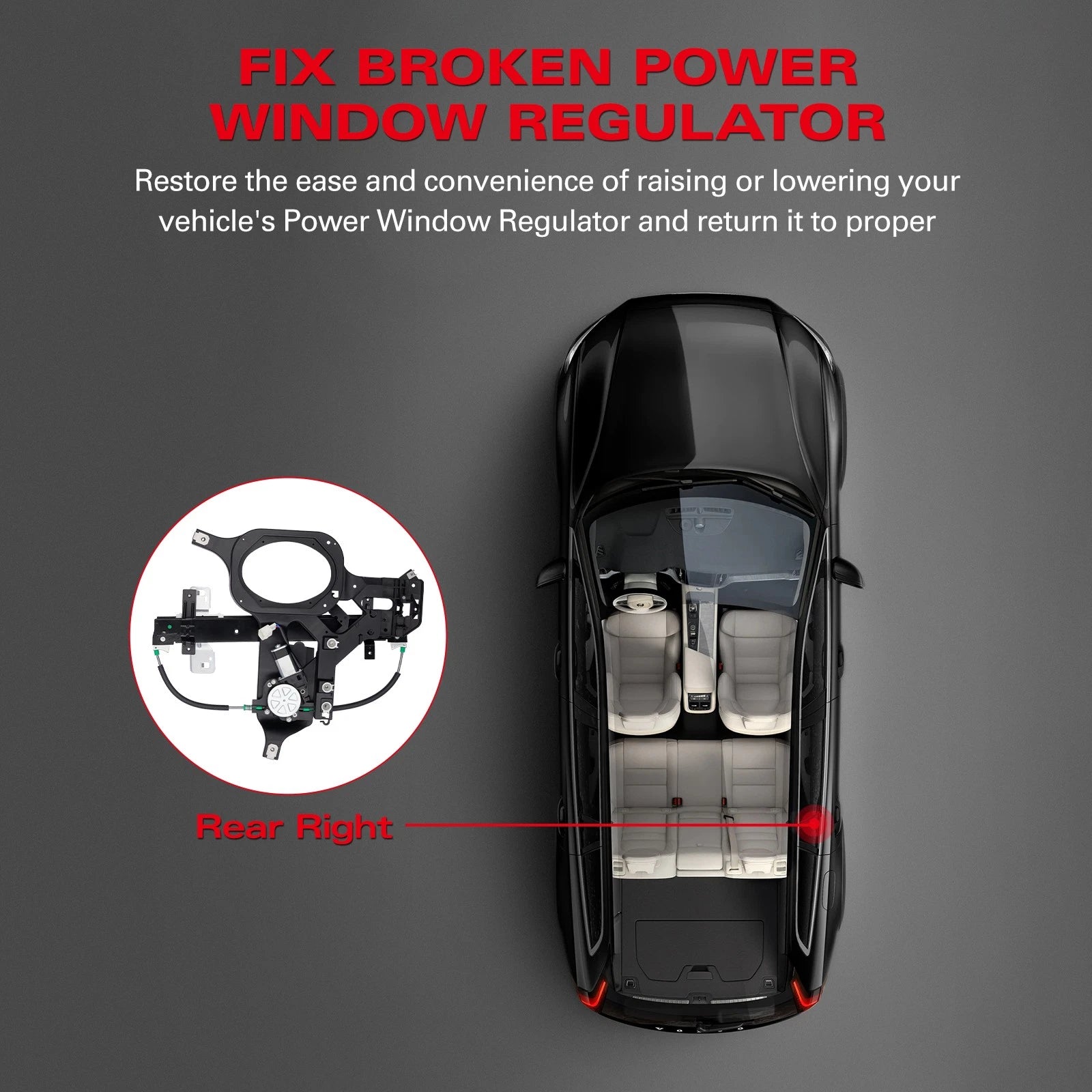 Rear Right Power Window Regulator with Motor for Ford Expedition (2003–2006)