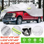 Pickup Truck Cover for Outdoor Use - Waterproof UV Protection (Silver)