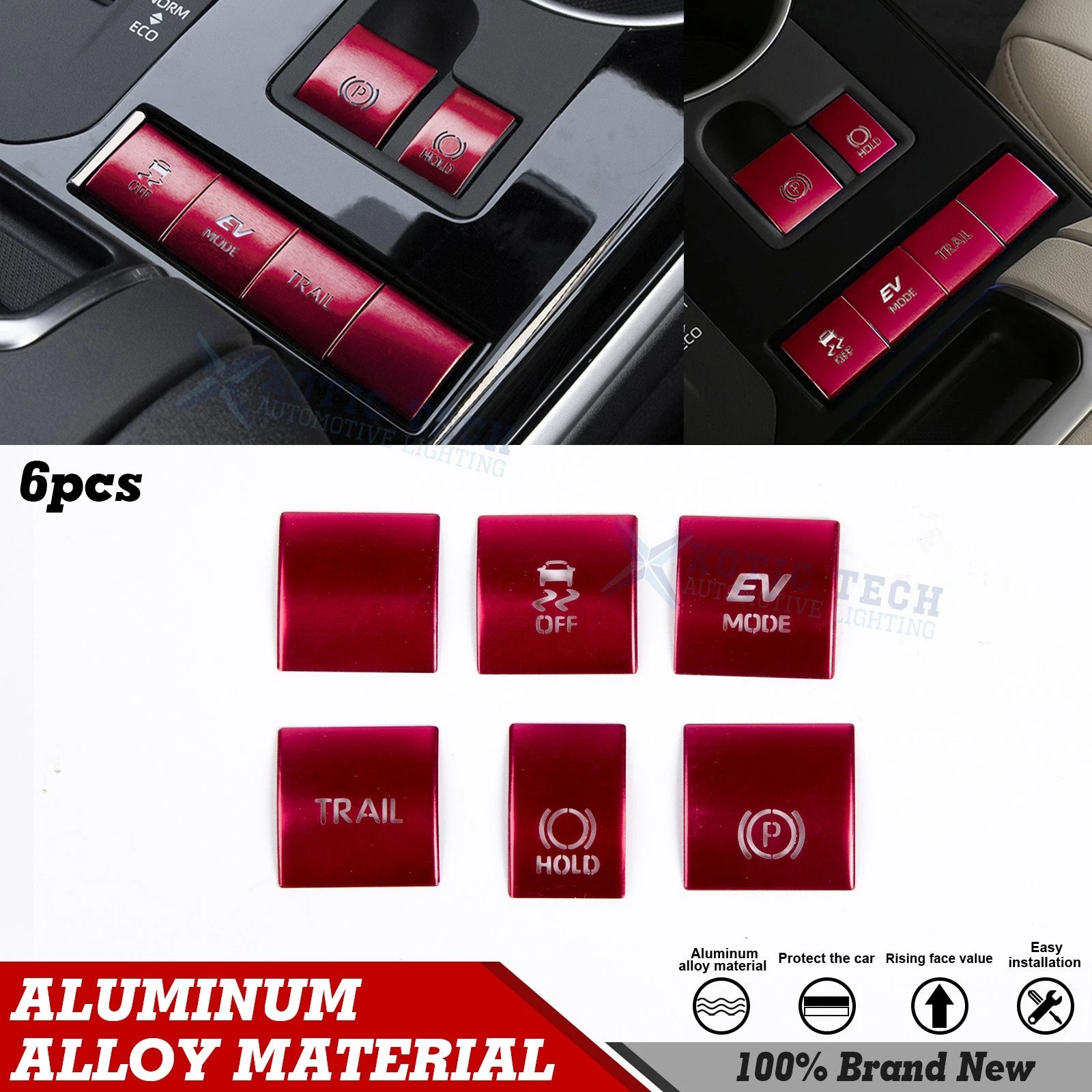 Gear Shift Panel & Handbrake Button Cover Trim for Toyota Highlander (2020–2024)