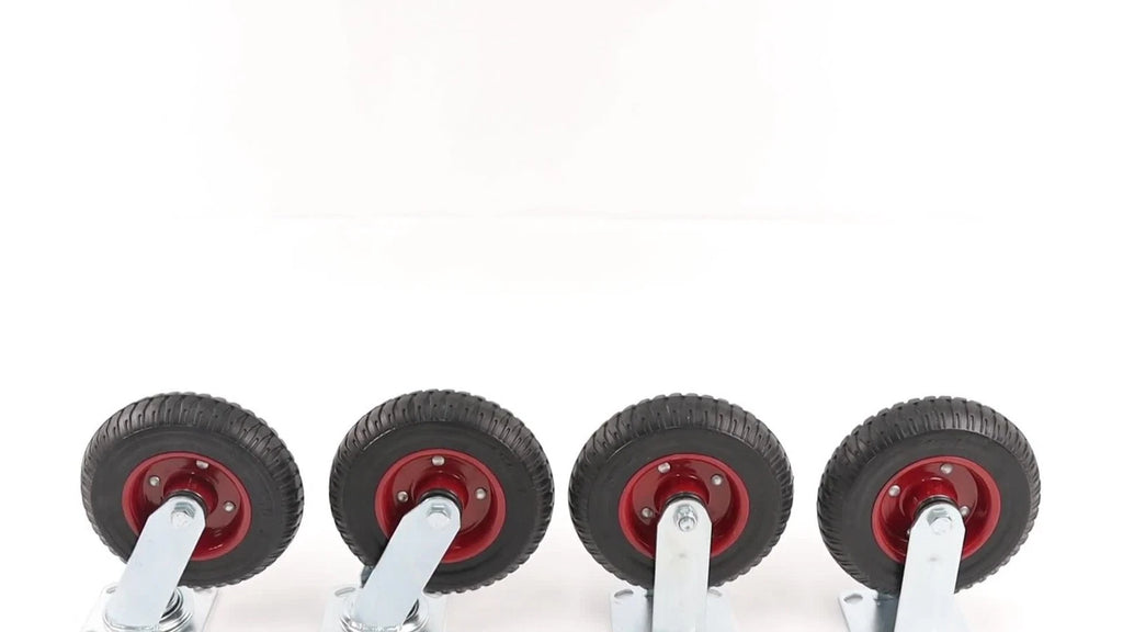Set of 4 Heavy-Duty 8" Rubber Casters for Various Applications