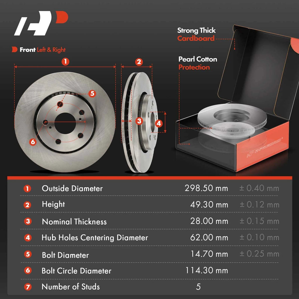Ceramic Brake Pads & Front Disc Rotors for Toyota C-HR 2018–2022 2.0L