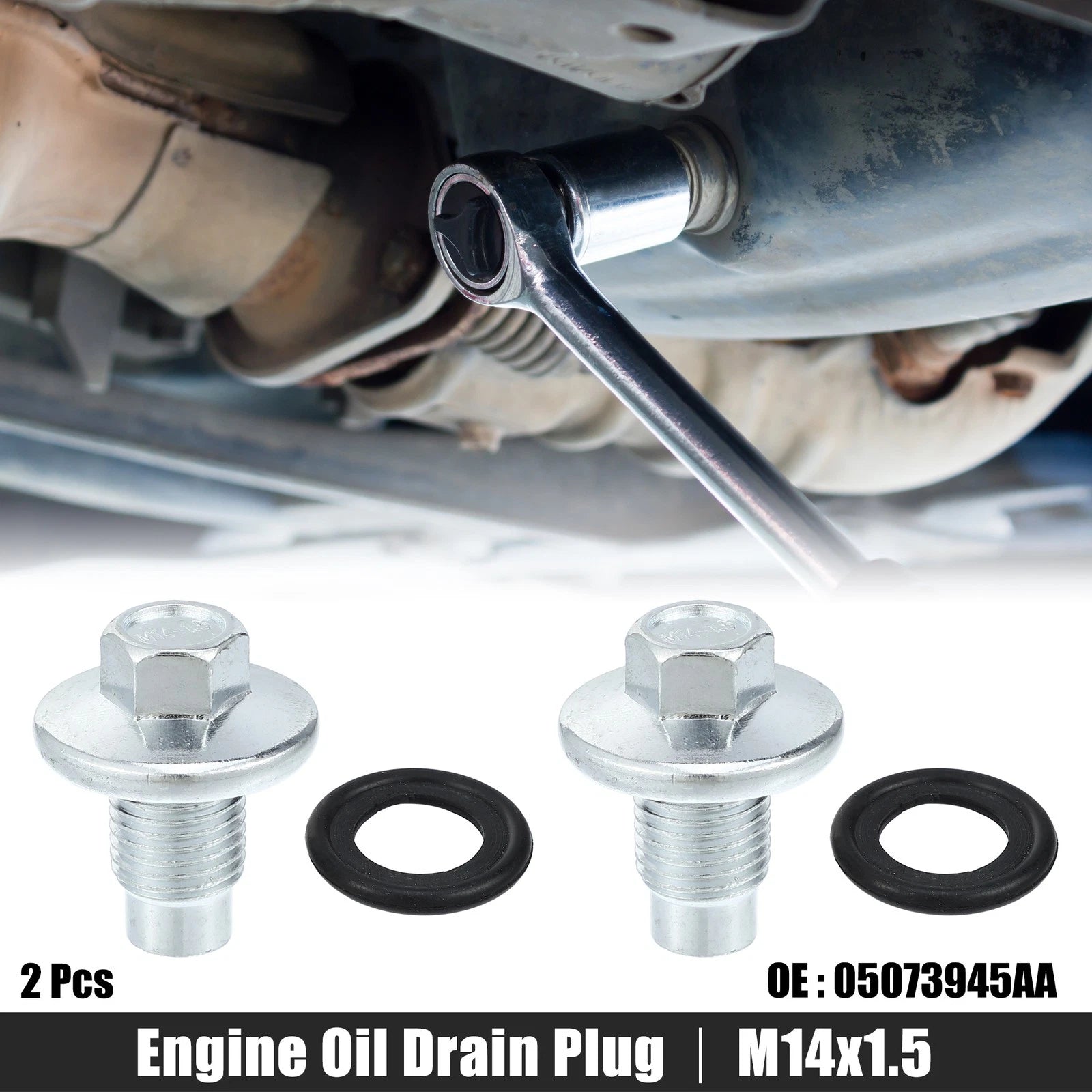 2 Pcs M14x1.5 Steel Engine Oil Drain Plug for Mercedes-Benz 