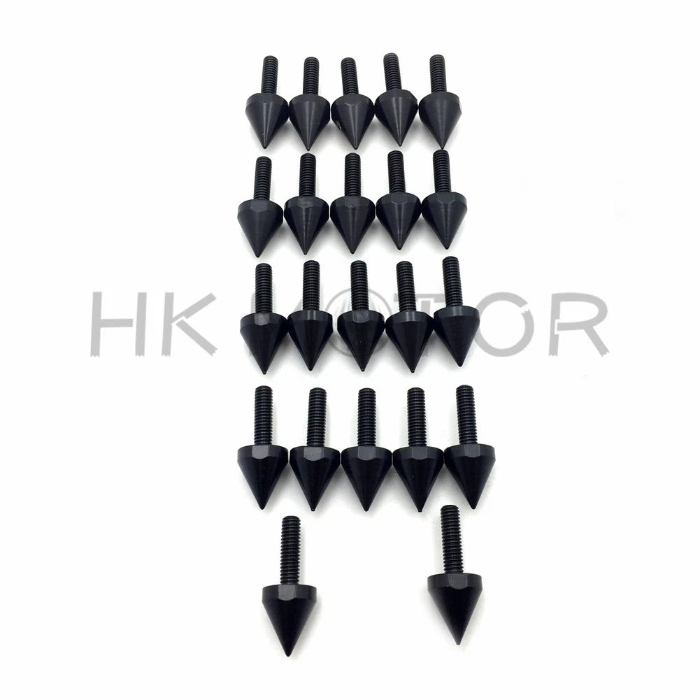 Set of 10 Black Spike Fairing Bolts for Yamaha YZF R1 (1998–1999)
