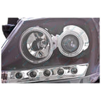 Pair Headlights for Toyota Hilux 2005~11 LED Black Projector Angel Eye DRL Halo