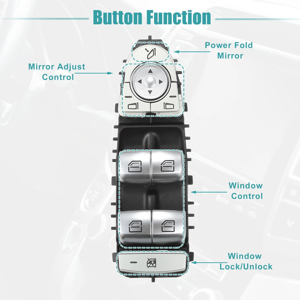 Set of 1 Power Window Switch for Mercedes-Benz GLC300 C300 (2016–2020) No.2059056811