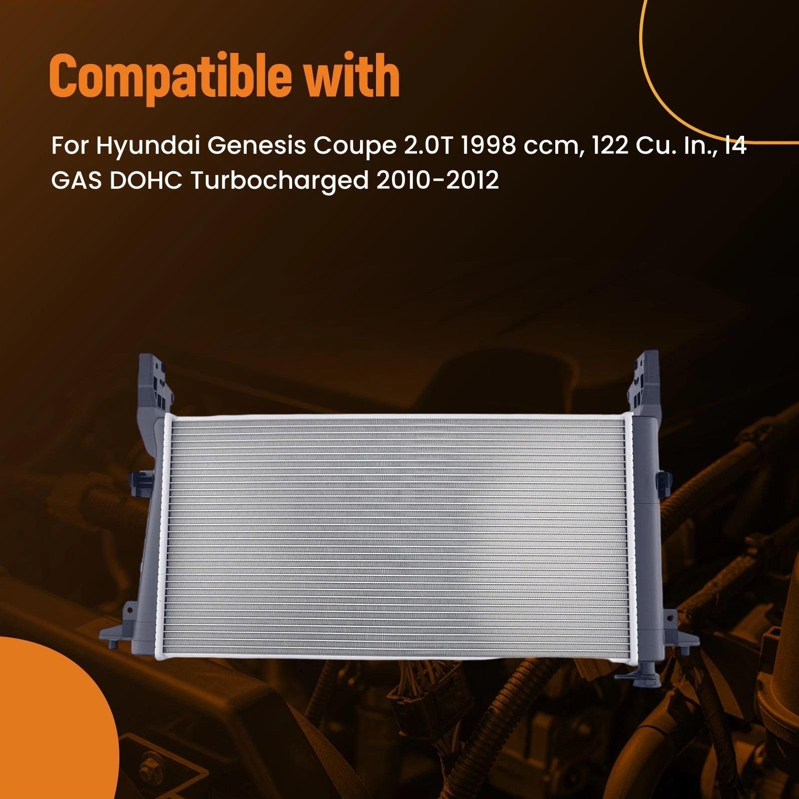 Cooling Radiator for Hyundai Genesis Coupe 2.0T (2010-2012) Aluminum