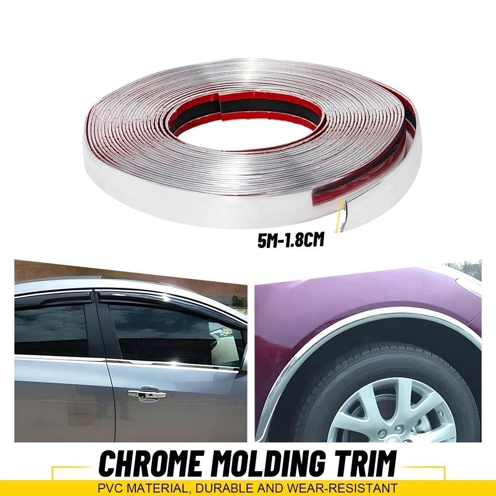 Chrome Trim Molding Strip for Car/Truck Bumper Door Window (1.8cm)