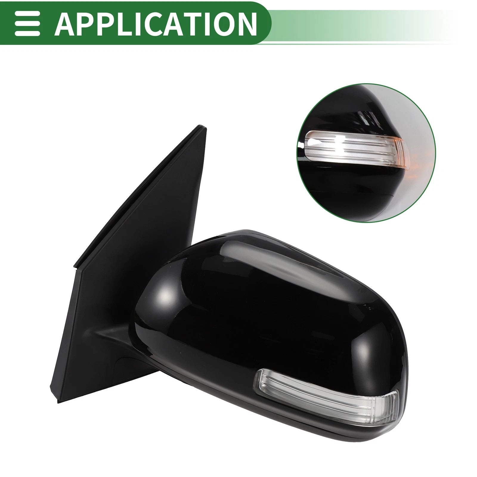 Left Side Door Mirror for Toyota RAV4 (2009–2012) Manual Folding Gloss Black