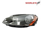 Set of 2 Halogen Headlights for Volkswagen Golf MK7 (2015–2017) Black