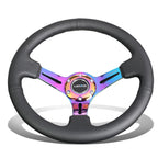NRG 35cm Deep Dish Steering Wheel for Universal Fit (NRG-350BK-NEO)