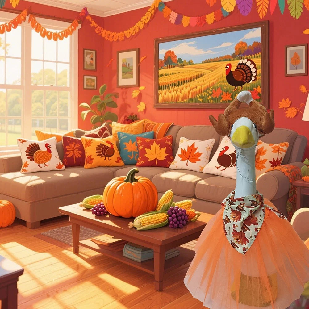 Thanksgiving Turkey Costume for Porch Goose (23 Inch)
