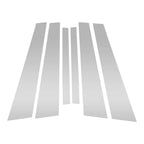 6 Pcs Door Pillar Window Trim for BMW 7-Series (2002–2008) Silver Tone