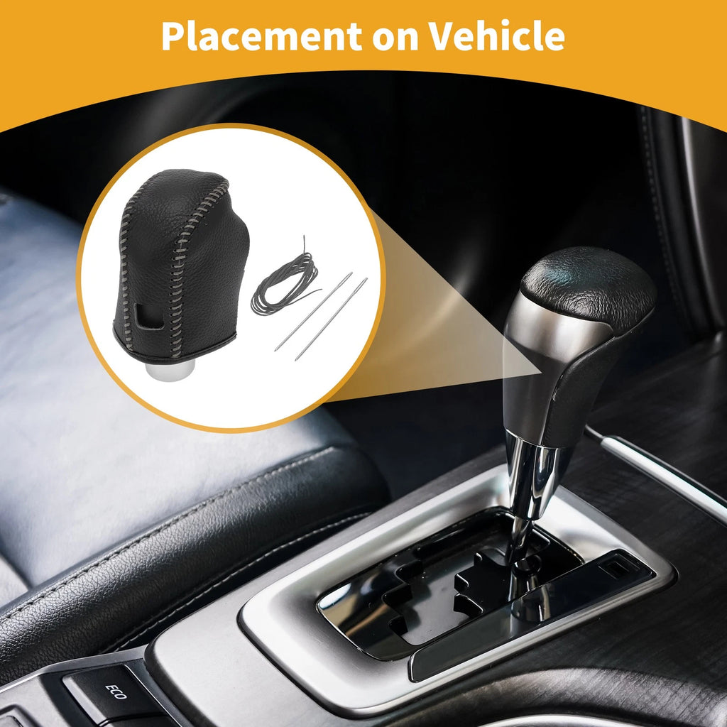 1 Pc Gear Shift Knob Cover for Nissan Altima (2019–2024) Pebbled Black Grey