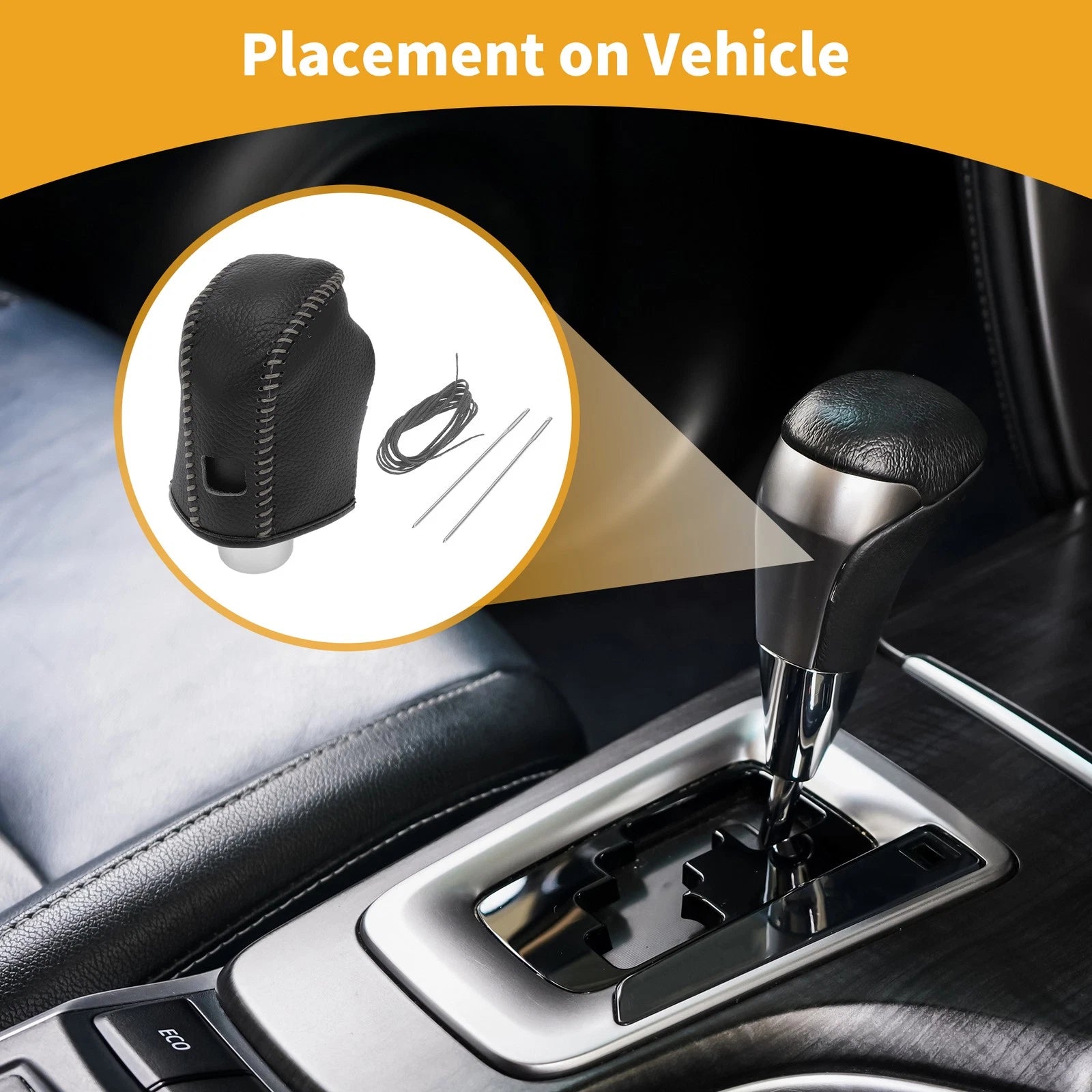 1 Pc Gear Shift Knob Cover for Nissan Altima (2019–2024) Pebbled Black Grey