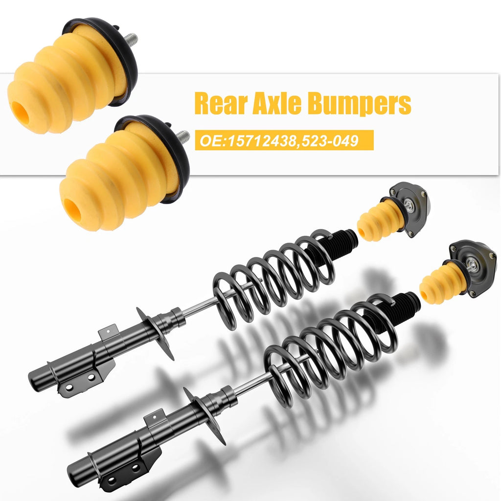 2X Rear Jounce Bumper for GMC Sierra 1500 (15712438, 523-049) Yellow