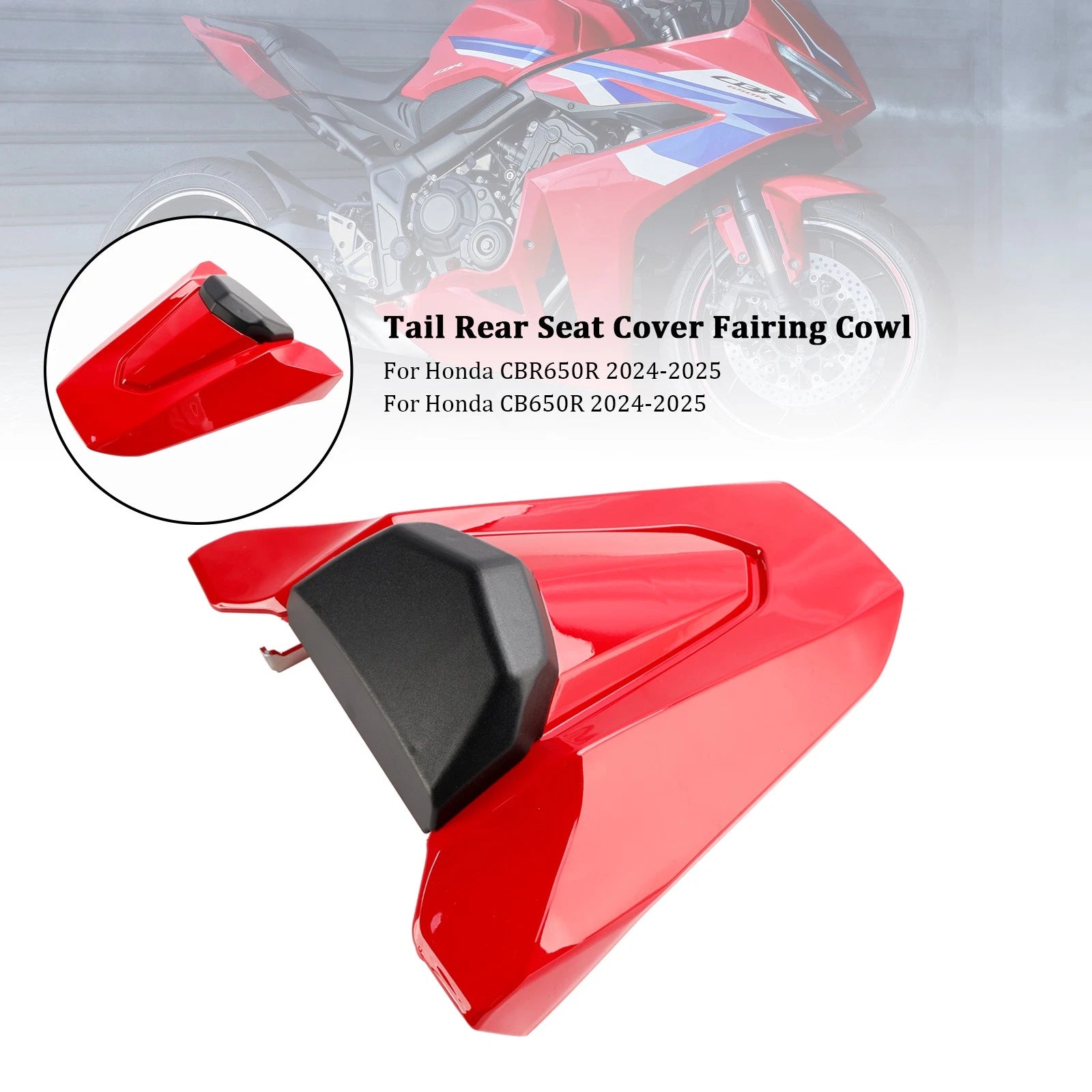 Rear Tail Seat Fairing Cover for Honda CBR650R CB650R (2024–2025) Red