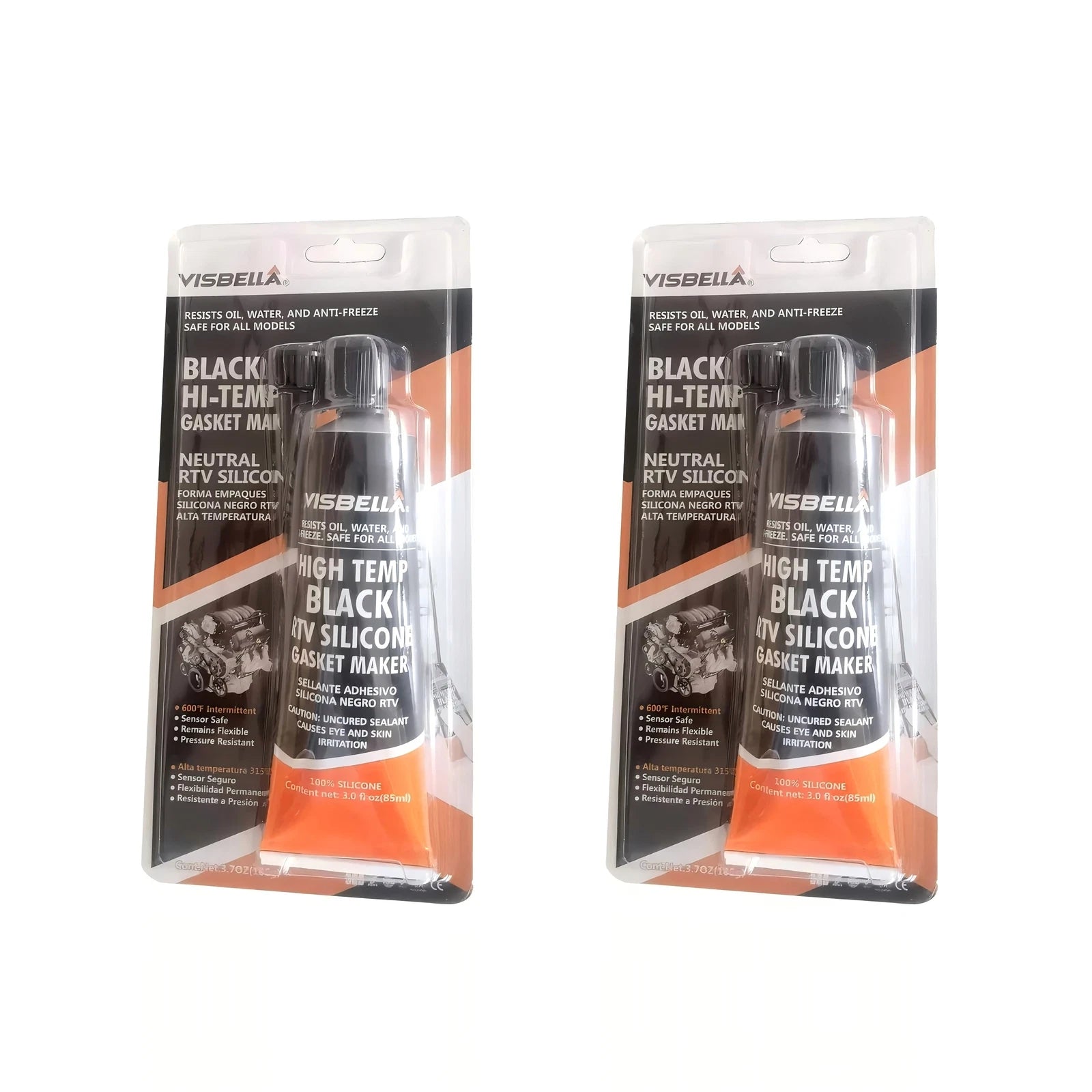 Set of 2 RTV Silicone Gasket Makers for Automotive Applications (600°F)