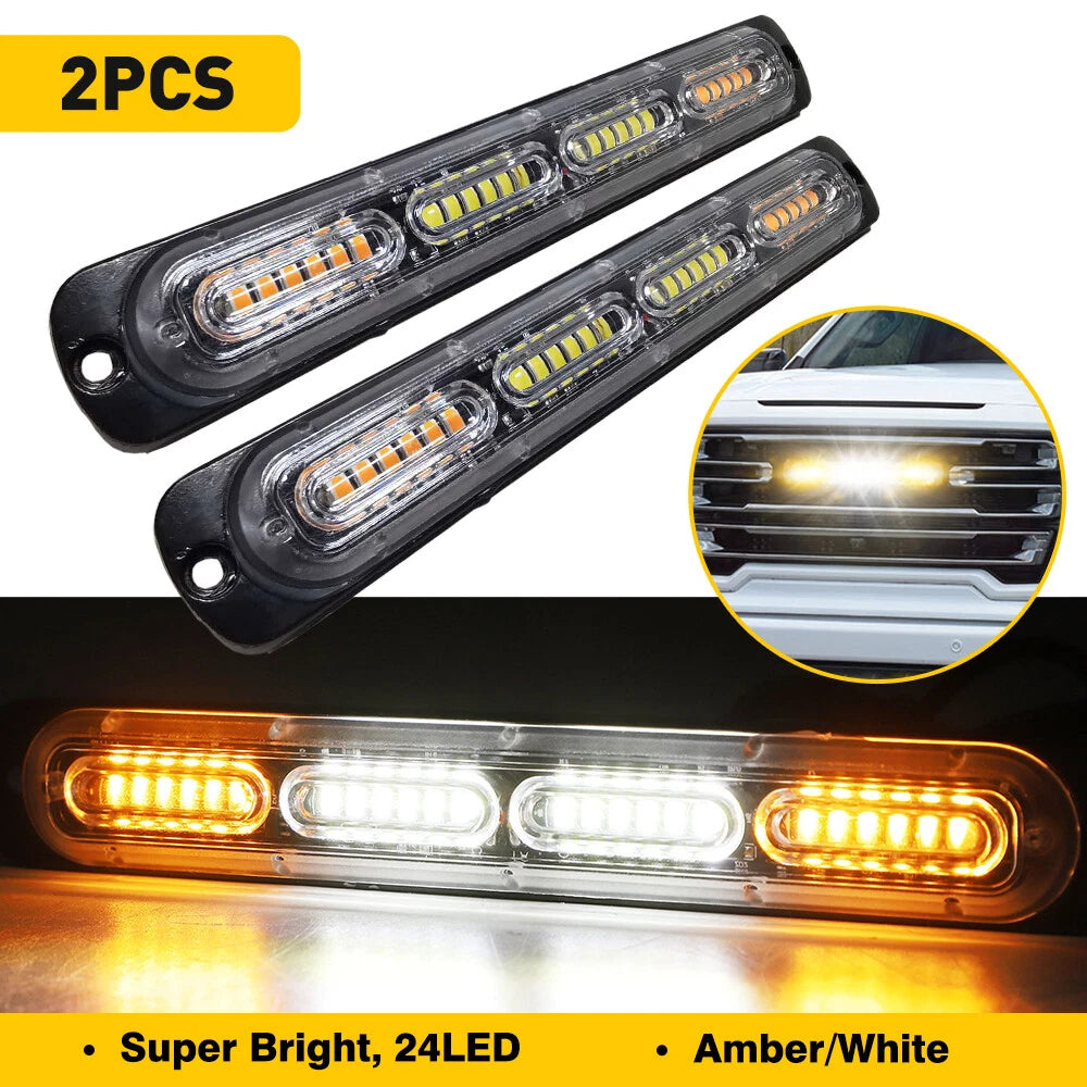 2X 24 LED Strobe Lights for Emergency Flashing Warning Beacon 12V