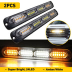 2X 24 LED Strobe Lights for Emergency Flashing Warning Beacon 12V