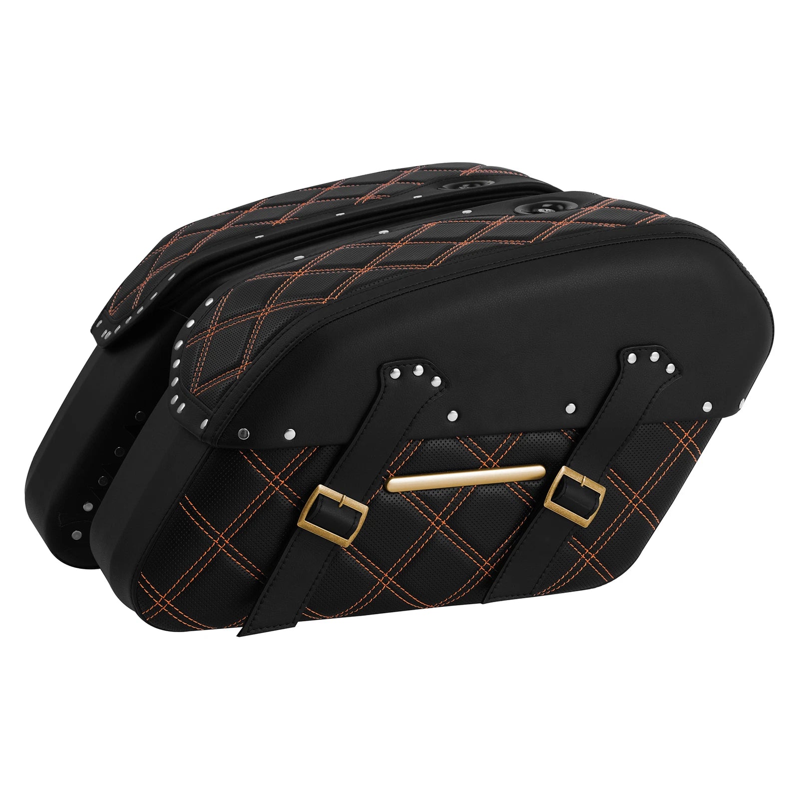 Detachable Saddlebags for Harley Fat Boy (2018–2025) - Black Orange