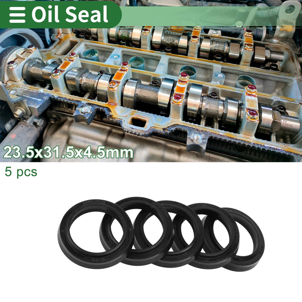 Set of 5 Oil Seal Rotary Shaft Seal NBR Rubber 23.5x31.5x4.5mm