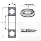 Deep Groove Ball Bearing 6212NR for Scooter Skateboard Wheel (P0 60x110x22mm)