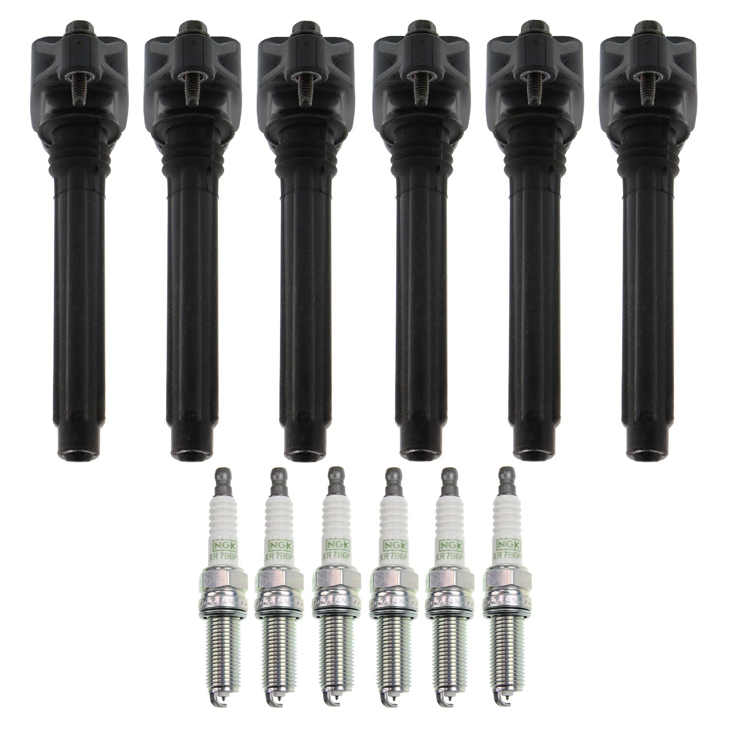 Set of 6 Ignition Coils & NGK G-Power Spark Plugs for 200 Avenger Cherokee V6