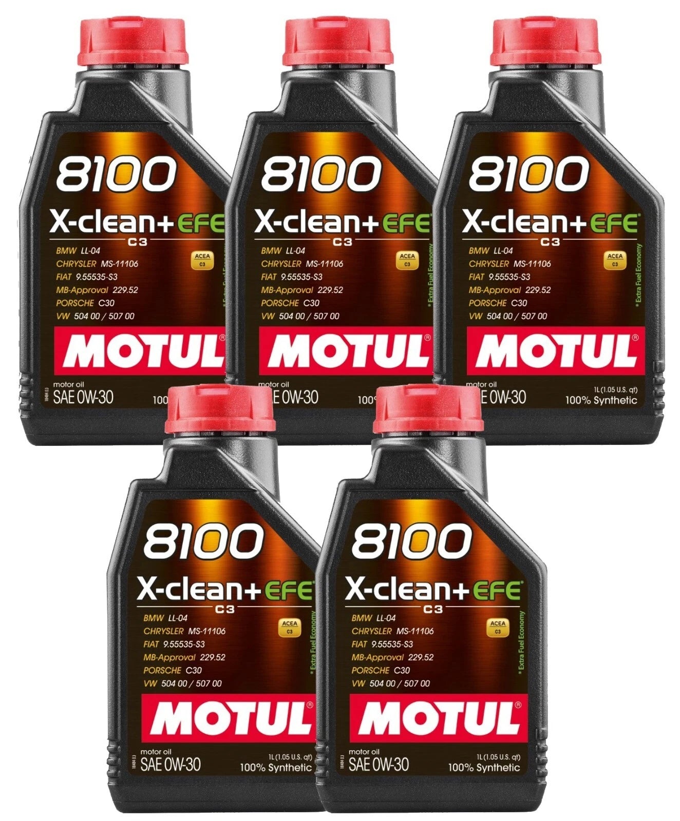 5L Motul 8100 X-CLEAN+ EFE 0W-30 Synthetic Engine Oil for Automotive