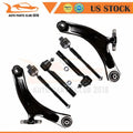 Set of 6 Suspension Kit Lower Control Arms Tie Rods for Nissan (2014–2015)