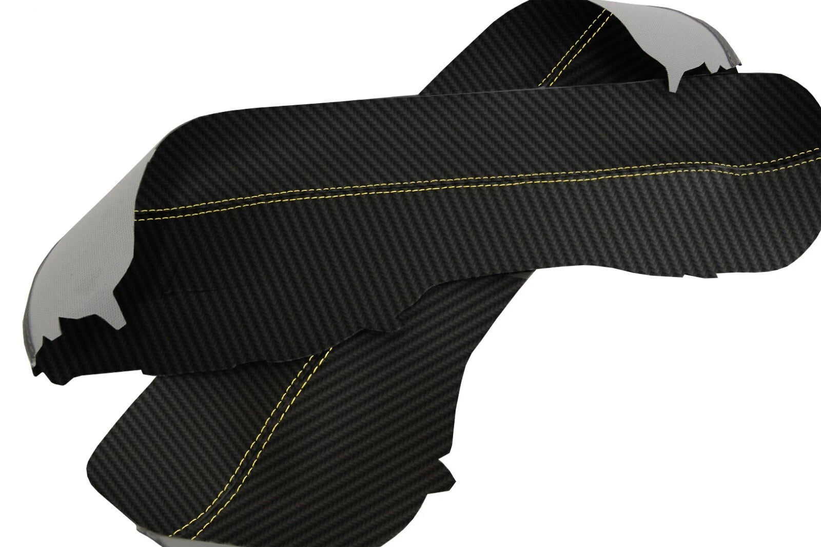 Carbon Fiber Door Panel Armrest Cover for Acura TL (2009–2014) Yellow Stitch