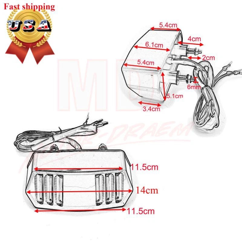 Integrated LED Tail Brake Turn Signals for Honda Grom MSX 125 CTX700 (2014–2016)