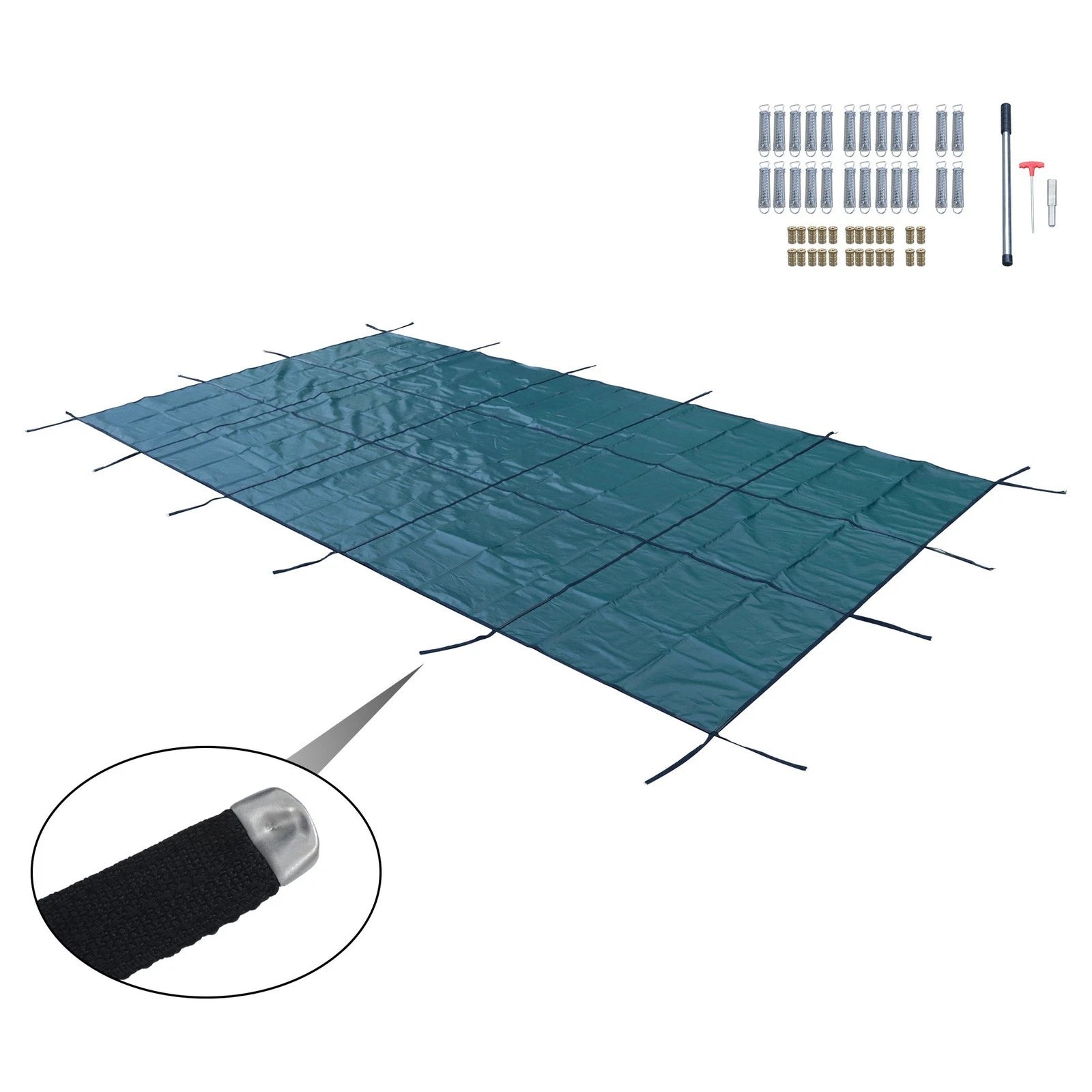 Safety Pool Cover for Rectangle Inground Pools (16x32 ft)