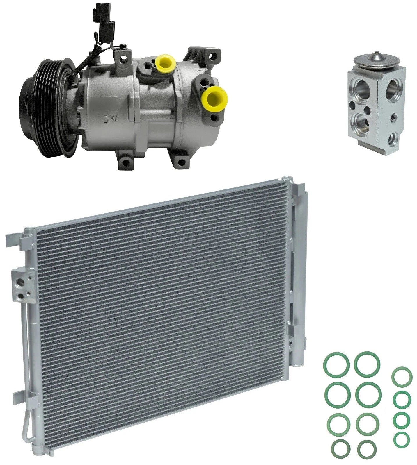 A C Compressor Kit With Condenser Replacement for Hyundai Veloster 2014