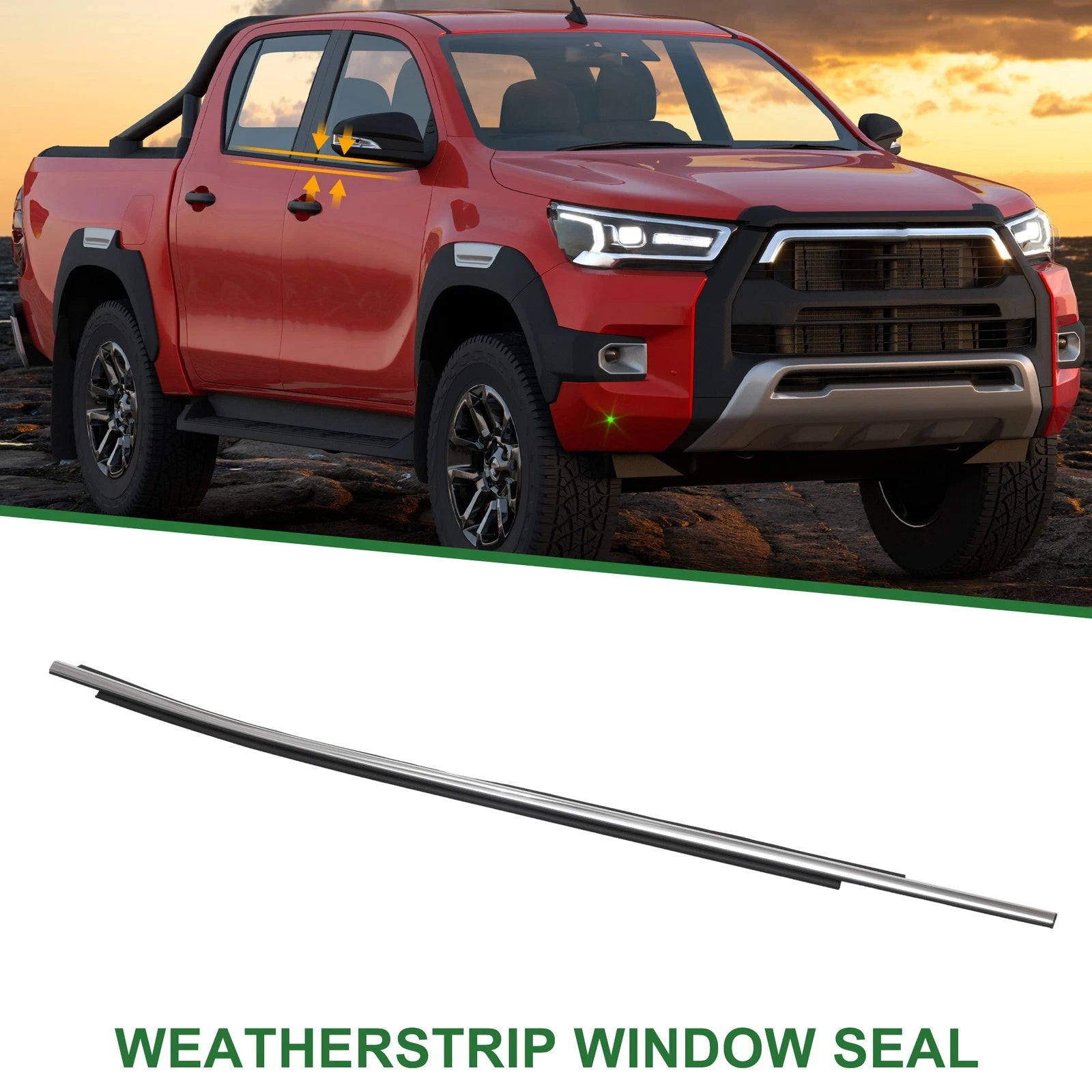 1pc Front Left Weatherstrip Window Seal No. 682100K070 for Toyota Hilux (2015–2024)